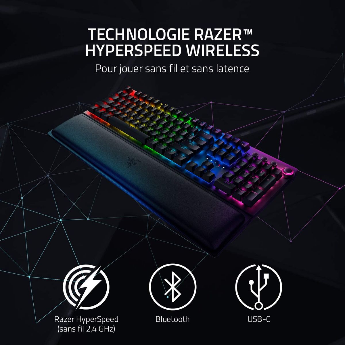 RAZER BlackWidow V3 Pro Mechanisches Keyboard Wireless RGB (FRA Layout - AZERTY)