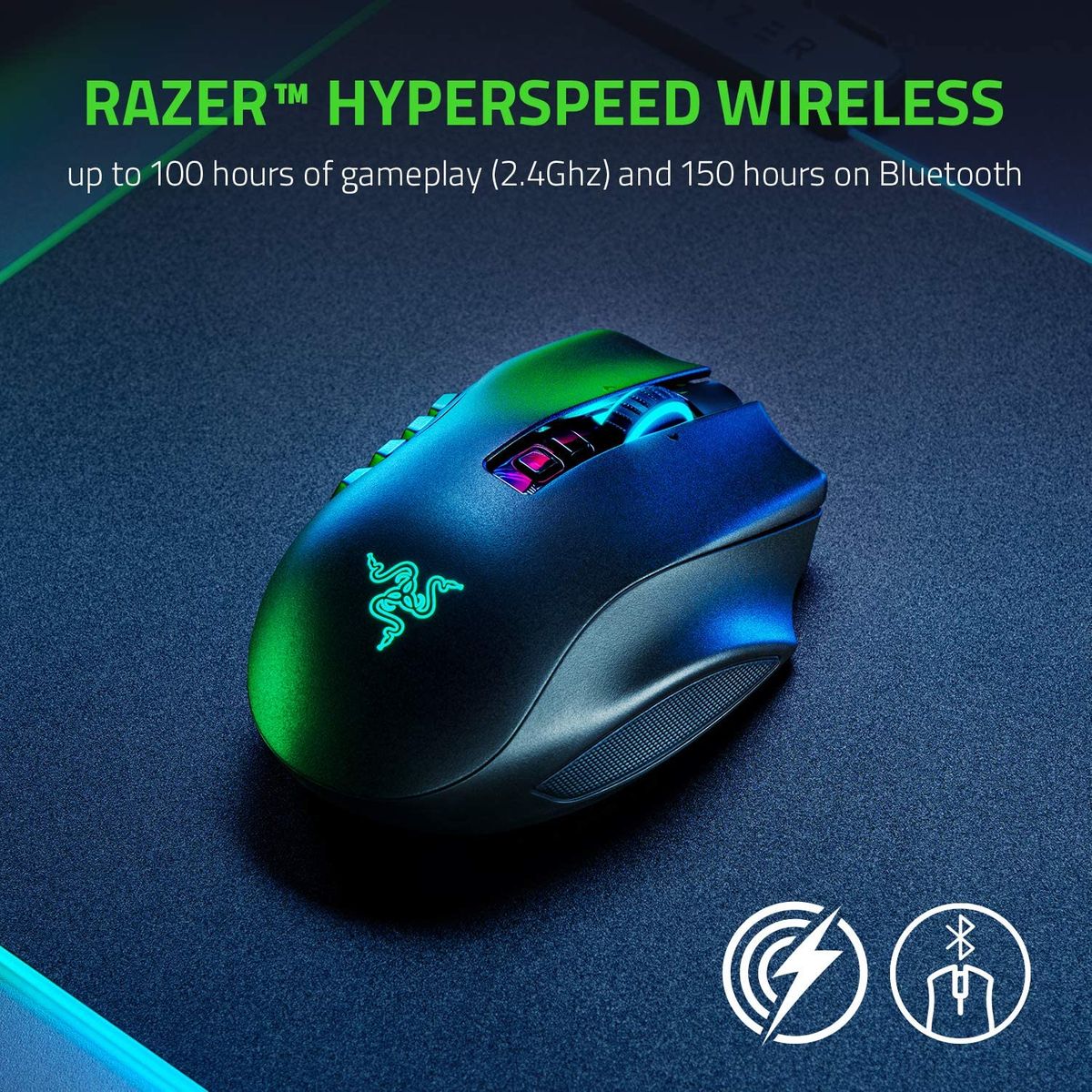 Razer Naga Pro kabellose ergonomische RGB Gaming Maus MOBA MMO FPS