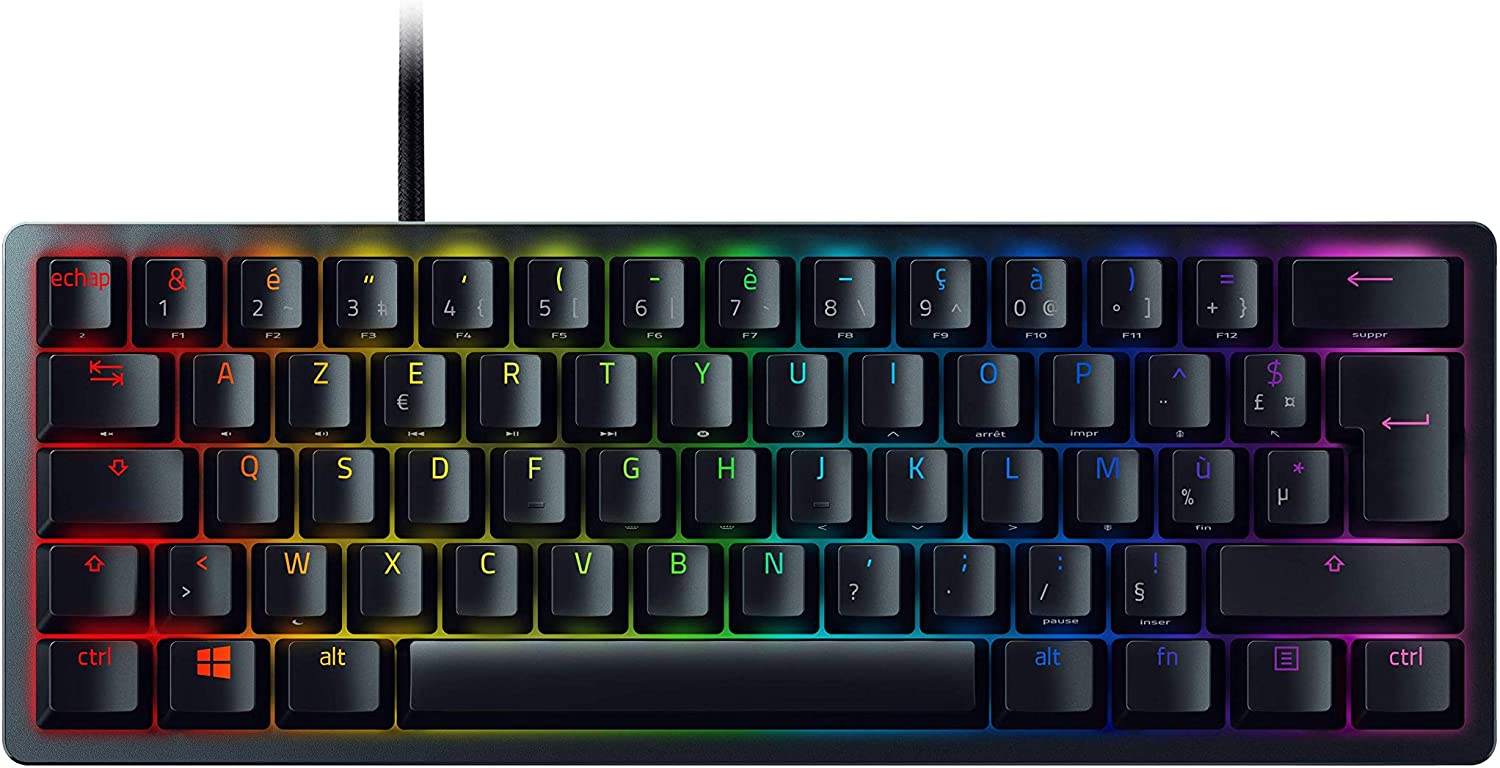 RAZER BlackWidow V3 Mini HyperSpeed Mechanical Gaming Keyboard - Yellow Switch - RGB LED light, Wireless, Black - (FRA Layout - AZERTY)