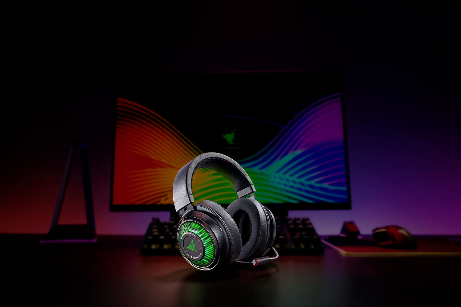 Razer Kraken Ultimate Gaming Headset 360° Surround-Sound USB ANC Chroma RGB for PC Black/Green