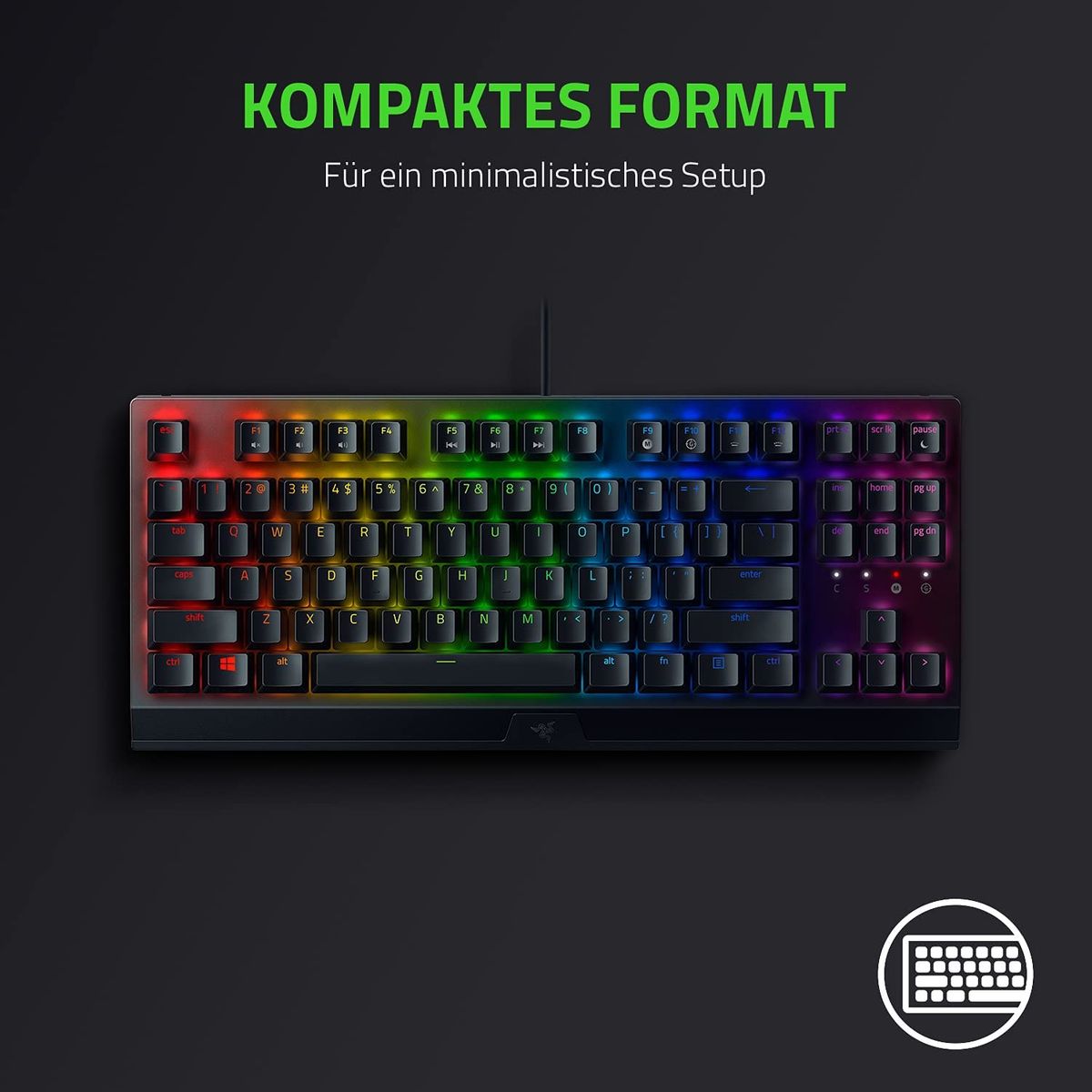 Razer BlackWidow V3 TKL Gaming Keyboard Green Switches Chroma RGB DE-Layout
