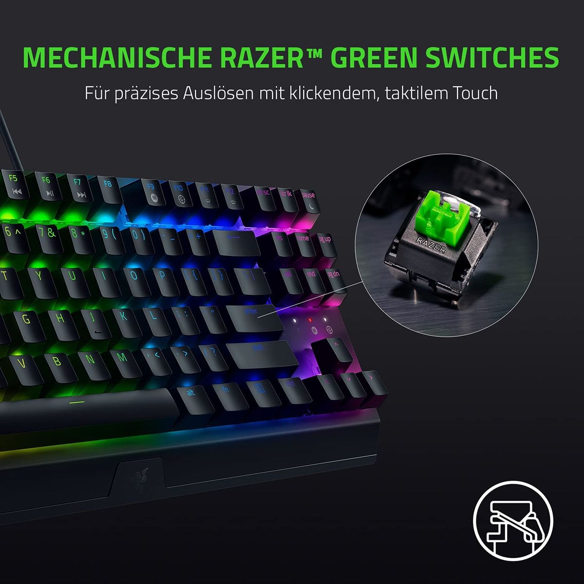 Razer BlackWidow V3 TKL Gaming Keyboard Green Switches Chroma RGB DE-Layout