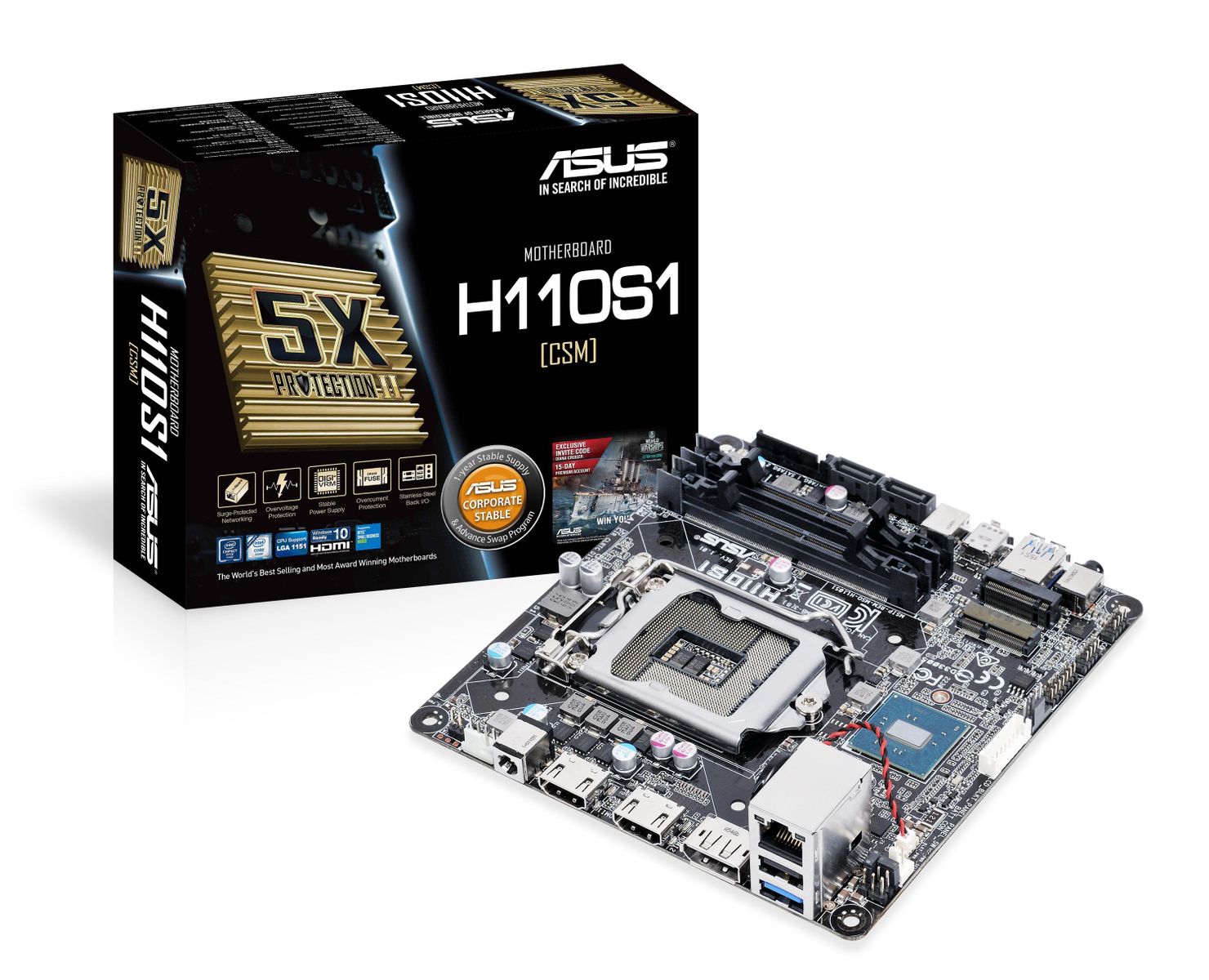 ASUS H110S1/C/SI Mini-STX Motherboard Mainboard für Intel Sockel 1151